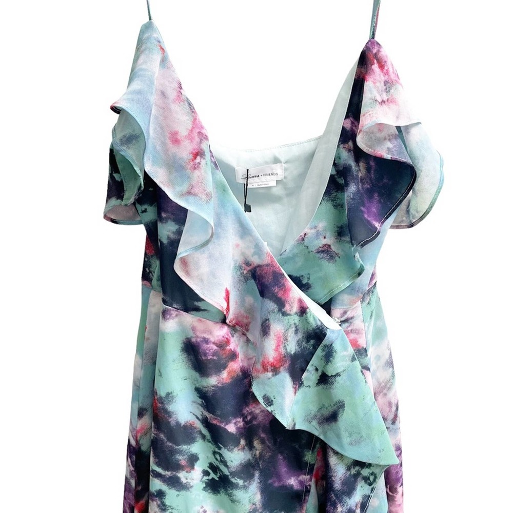 LOVERS & FRIENDS Haven Midi Dress Blue Tie Dye XS - Picture 4 of 10